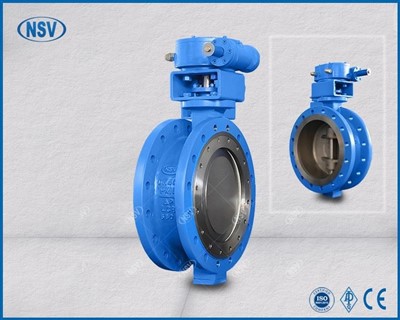 Tvöfaldur sérvitringur fiðrildaventill